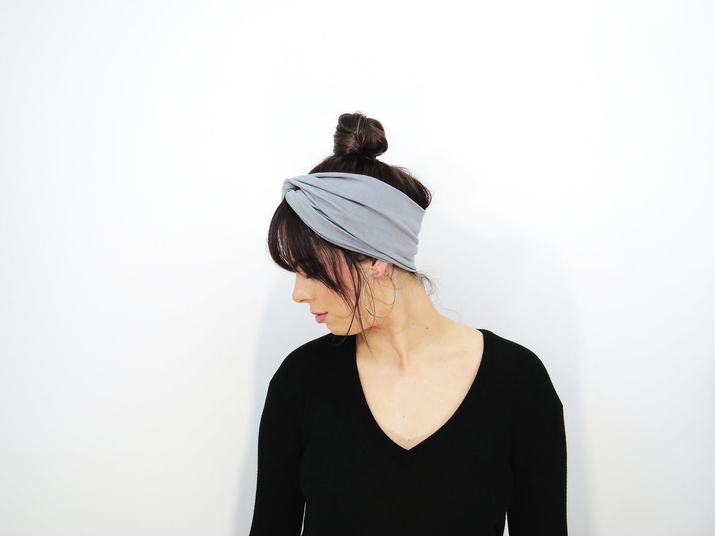 Gray Jersey Twist Headband