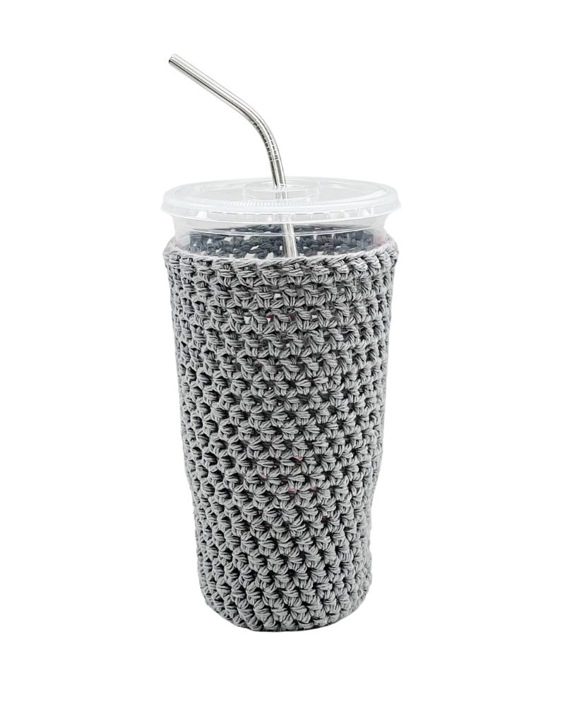 Gray Iced Coffee Cup Cozy